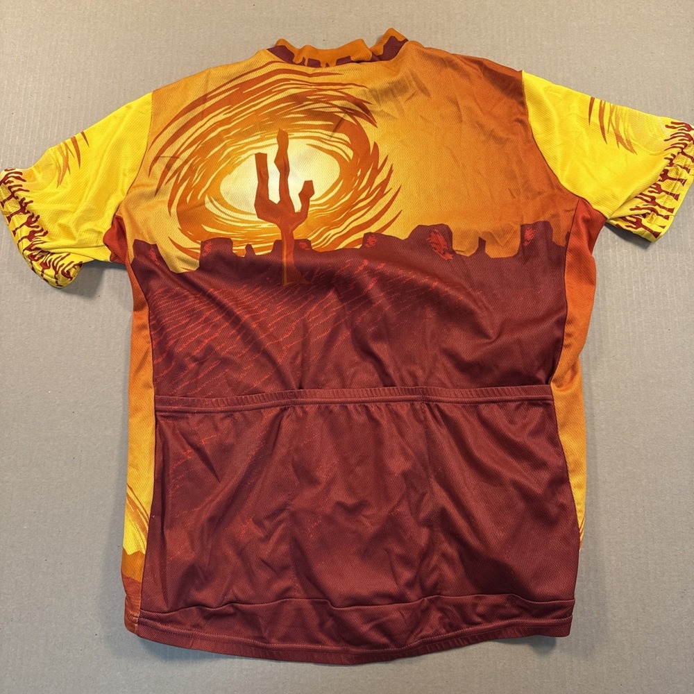 Vtg 90s Performance Cycling Jersey - XXL - Desert Graphic, Made in USA - Picture 7 of 8
